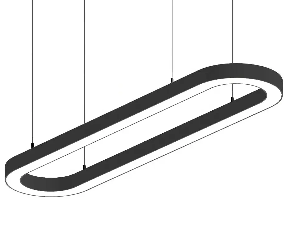 0-10V DALI Triac 디밍 타원형 링 계란 모양 펜던트 조명 사무실 슈퍼마켓에 대한 타원형 모양의 샹들리에 조명 Led