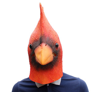 <span class=keywords><strong>Masque</strong></span> en latex réaliste d'oiseau rouge, <span class=keywords><strong>masque</strong></span> facial <span class=keywords><strong>personnalisé</strong></span> pour travestis féminins, pour Halloween, design amusant - Product Image 3