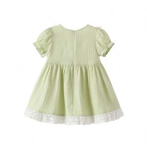 ชุดเดรสเสื้อคลุมหลวมสำหรับเด็กผู้หญิงชุดเดรสหรูหราเสื้อผ้าสำหรับเด็กเสื้อผ้าแบบมีเสื้อคลุมกันเปื้อนลายดอกไม้สำหรับฤดูร้อน - Product Image 2