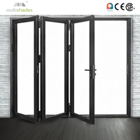 Porte accordéon en aluminium à rupture de pont thermique, triple vitrage Low-E, insonorisée et écoénergétique, conforme à la norme NFRC CA Title 24, pour spa