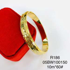 Xuping תכשיטים 24 קרט ערבי זהב מצופה צמיד, סיטונאי דובאי פשוט עיצוב זהב צמיד צמיד לנשים - Product Image 3