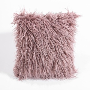 Housse de <span class=keywords><strong>coussin</strong></span> en fausse fourrure de Mongolie de luxe, <span class=keywords><strong>coussin</strong></span> moelleux et duveteux pour chambre à coucher, salon, ferme - Product Image 2