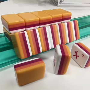 ชุดไพ่นกกระจอกอะคริลิค 4 ชั้น สลักลายตามสั่ง 160 ชิ้น สีส้มหรูหรา ผลิตในจีน - Product Image 1