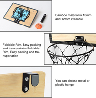 Panier de basket en bois pour enfants, à suspendre à la porte, organisateur de jouets pour chambre d'enfant, avec logo personnalisé, OEM ODM ASTM EN71