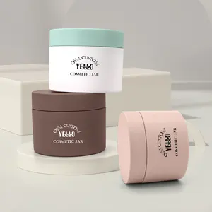 Pot de maquillage personnalisé mat solide blanc rose sauge vert bleu étanche forme ronde vide PP plastique cosmétique pot 250gr avec couvercle