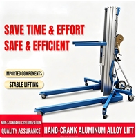 Lève-personne manuel portable en alliage d'aluminium, économique, capacité 300 kg, petit élévateur vertical, 5 m, 6,5 m, 8 m
