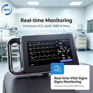 Moniteur portable multi-paramètres ECG et tension artérielle 7 pouces, étanche, pour les rondes en <span class=keywords><strong>salle</strong></span>, les transferts d'ambulances et la surveillance des signes vitaux des patients - Product Image 1