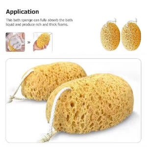 Bath Ball Essential Body Cleaner Oval Honeycomb Polyurethane Scrubbing <b>Sponge</b> 2 Pcs with Rope - Product Image 5