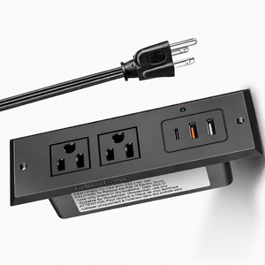 Regleta de Enchufes Empotrable para Escritorio con Carga Rápida PD 20W, Puerto USB C, Puerto USB A, Toma de Corriente Oculta para Muebles con Cable de Extensión - Product Image 2