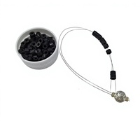 Vente en gros usine : Outils de pose d'extensions capillaires en acier inoxydable argenté, type anneaux nano, pour enfilage et tirage, 21 cm, durables, polyvalents, professionnels