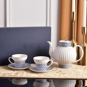 Factory Wholesale Modern Luxury Afternoon <b>Tea</b> <b>Set</b> Gold Line Ceramic Coffee Cup and Saucer with Gift Box - Product Image 1