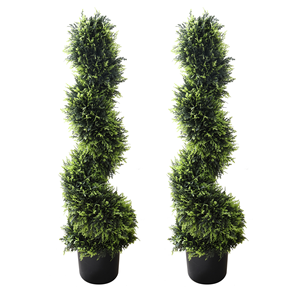 Árbol de ciprés en espiral artificial, conífera de imitación en maceta para decoración de interiores/exteriores y bodas - Product Image 1