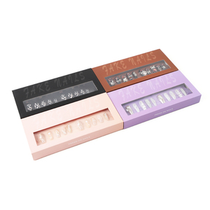 กล่องใสสีชมพูม่วงดำน้ำตาลแบบกดบนเล็บกล่องเปล่า - Product Image 2