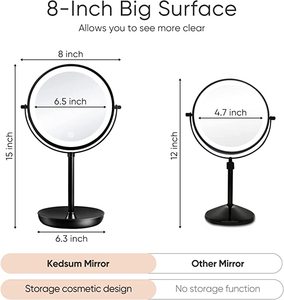 8&quot; Lighted Makeup <strong>Mirror</strong> Double Sided <strong>Magnifying</strong> Vanity <strong>Mirror</strong> with 3 Color Lights - Product Image 5