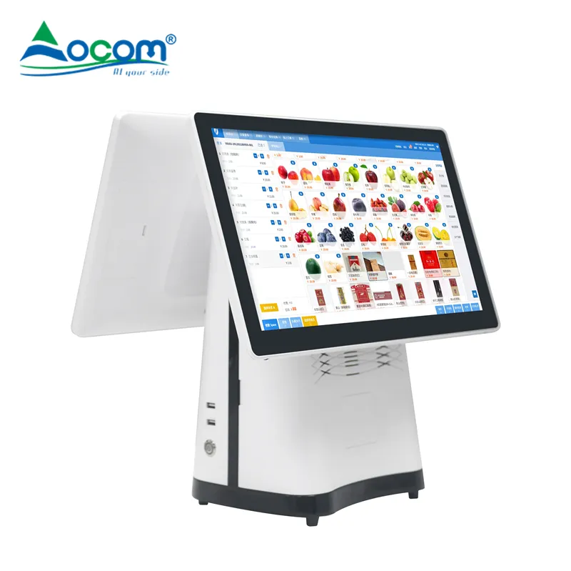 Built in High Speed Printer Ocom 15.6 Thin Smart Pos Pc Monitor Dual Touch Screen Sistema All in One Printer Android Pos