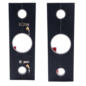 Menottes et entraves de cheville en bois pour entraînement SM - Outils de punition pour la fixation des mains et du cou et la contrainte forcée - Product Image 3