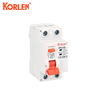 Interruptor Diferencial Residual (RCCB) KORLEN KNL5-63 2P 240/415V 40A Tipo A 6kA PA66 para Montaje en Riel