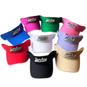 Plain Custom Logo Visor Hats Waterproof Polyester Cotton Quick Dry Sun Visor Cap Hats With Embroidery Logo