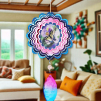 Ornement de Noël 3D Papillon Suspendu en Acier Inoxydable Électroplaqué Spirale à Sublimation Personnalisable avec Logo - kikusui