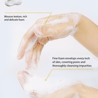 Nettoyant moussant doux aux acides aminés, pH équilibré, tous types de peaux, collagène, élastine, huile de géranium, réparation de l'acné, pores, adultes