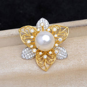 Colgante de Flor Grande de Plata 925, Accesorio para DIY, Color Perla, Producto Semiterminado, 11-12mm, JG5995, Colgante de Flor Hueca - Product Image 1