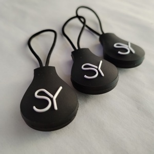 PPH-0019 tùy chỉnh thời trang logo thương hiệu thiết kế mới mềm PVC dây kéo thanh trượt pullers cao su trang trí vá Túi xách Zip puller - Product Image 5