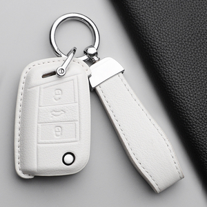 Coque de clé de voiture en cuir pour VW Polo <span class=keywords><strong>Skoda</strong></span> Octavia A7 <span class=keywords><strong>Kodiaq</strong></span> Seat Ateca Leon Golf 7 MK7 VII Tiguan Accessoires Auto - Product Image 6