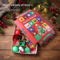 PAIPET voor populaire interactieve plastic katten-kerst adventskalender blind box set met 24 vakjes, cadeaudoos voor huisdieren