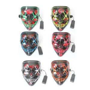 Halloween Mask LED Light up Mask for Festival Cosplay Halloween Costume Masquerade Parties Neon Party LED Rave Mask