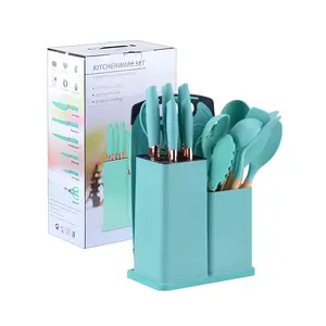 Hot Selling Heat Resistant 19pcs Serving Utensil Cooking Set Kitchenware Accessories Silicone Kitchen Utensils Tools Set