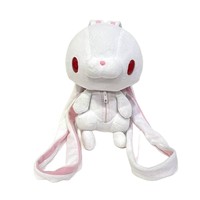 Boneka Kelinci Lucu dengan Ransel Mata Merah, Isian Kapas PP Super Lembut Peredam Tekanan, Dapat Dicuci, Pereda Stres