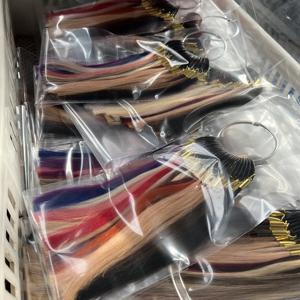 Personnalisé de Haute Qualité Livre de Cheveux Humains <span class=keywords><strong>Remy</strong></span> Anneau de Couleur Extensions de Cheveux Graphique de Couleur de Cheveux - Product Image 4