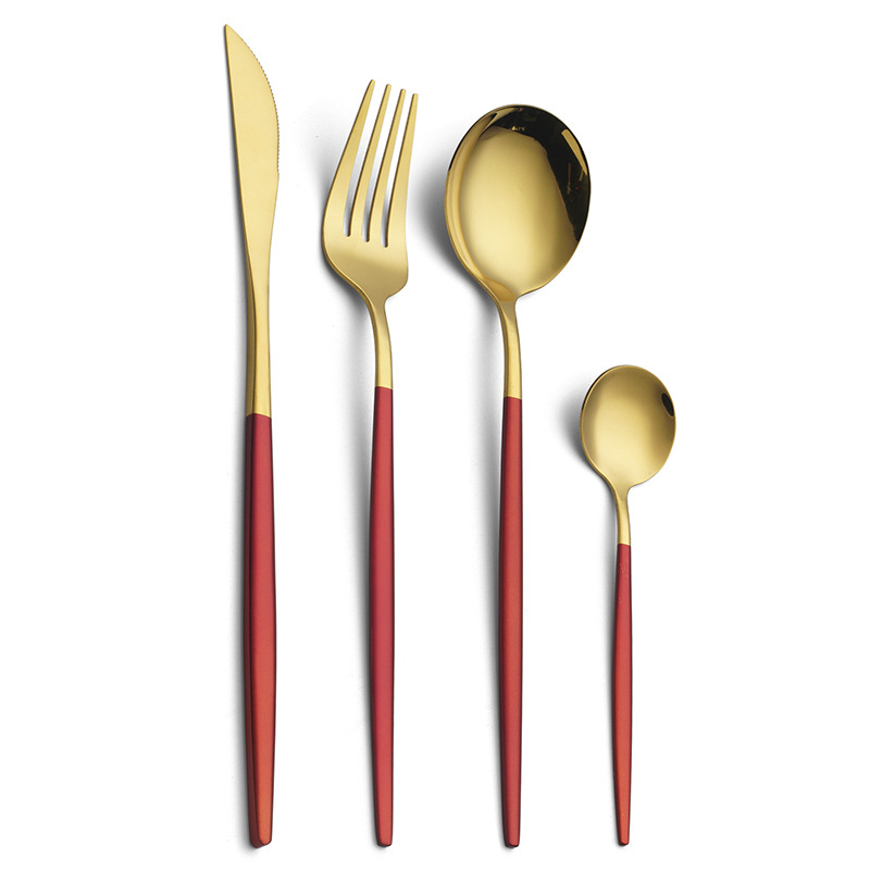 4 pièces-rouge et or
