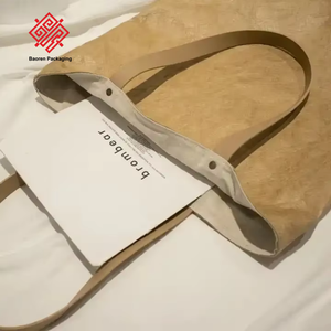 Baoren Custom Made Christmas Color sólido Tyvek Tote Reciclado Reutilizable Lavable Laptop Shopping Bag con logotipo propio - Product Image 4