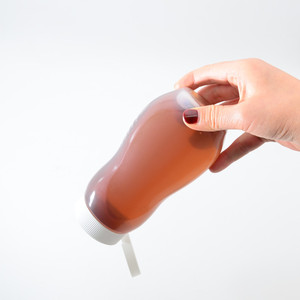 Botella de Salsa de 360g 12OZ para Ketchup/Mayonesa, Botella de Plástico PET Transparente de Silicona para Salsa Picante y BBQ con Tapa Abatible Negra - Product Image 4