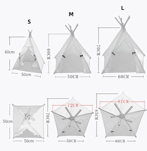 Nuova <span class=keywords><strong>Tenda</strong></span> Portatile per Animali Domestici 2025 in <span class=keywords><strong>Lino</strong></span> Stampato e Legno Ecologico con Pavimento e Letto Rimovibili e Lavabili per Gatti - Product Image 6