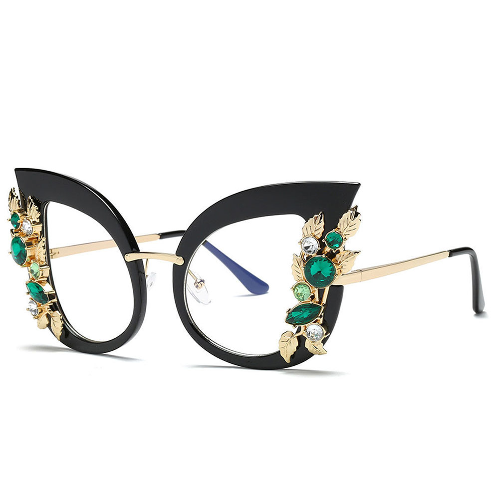 Charming Flower Rhinestone Cat Eye Sunglasses - UV400 display picture 2