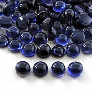 Piedras Preciosas de Iolita Azul Natural de 7mm, Corte Cabujón Redondo, Gemas Sueltas, Certificadas por Terceros, Marca Gopika, para Joyería - Product Image 1