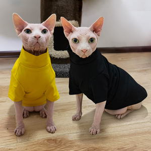 Modische Umweltfreundliche Sphynx Rollkragenpullover Warme Fleece-Haustierbekleidung Einfarbig für Alle Jahreszeiten Katzen Hunde Halloween-Kleidung - Product Image 4