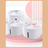 Fontaine à eau automatique pour chats et petits chiens, 87 oz, USB 5V, lumière LED nocturne, niveau d'eau visible