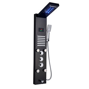 Colonna <span class=keywords><strong>Doccia</strong></span> con Grande Schermo, Luce Blu, Soffione a Pioggia e Cascata, Getti Massaggianti in Acciaio Inox, Miscelatore <span class=keywords><strong>Doccia</strong></span> - Product Image 1