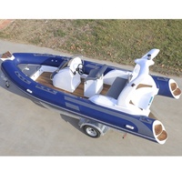 Bateau HAOHAI, yacht de luxe 8 places RIB580B avec coque en fibre de carbone CE 5,8 m/19 pieds, moteur hors-bord en aluminium pour la pêche et les loisirs