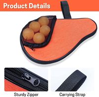 Sac de rangement pour raquettes de tennis de table, pochette de transport zippée pour raquettes de ping-pong pour l'entraînement sportif en intérieur et en extérieur