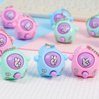 Porte-clés créatif en plastique motif Pierre-Papier-Ciseaux, pendentif multifonctionnel éducatif, jouet Gashapon de combat DIY à visages interchangeables