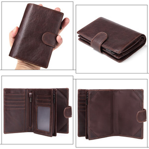 Nuova Borsa Portadocumenti in Vera Pelle per Uomo, Portafoglio Multifunzionale in Pelle Bovina di Prima Qualità con Chiusura a Cerniera, Grande Capacità - Product Image 3