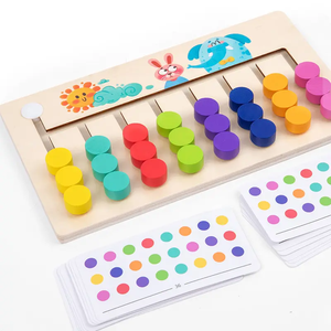 Juego de Laberinto de Madera de 12 Colores para el Pensamiento Lógico, Juego Educativo Temprano Montessori, Entrenamiento de Concentración, Juguetes Interactivos para Padres e Hijos - Product Image 1