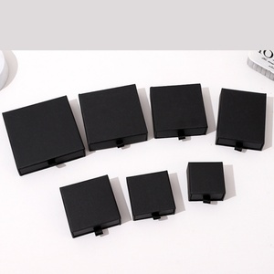 Navy Color Plain Paper Rigid Drawer Jewelry Box Custom logo Printed Popular <b>Sliding</b> Paper Drawer Box Jewelry Packaging Box - Product Image 4