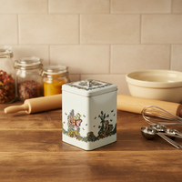 Boîte de rangement carrée JH Lovely Luster pour café, thé, bonbons et sucre