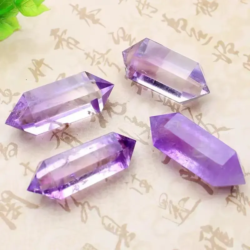 Punkt Amethyst Kristall Zauberstab Heilung Citin Turm Double Termin ated Großhandel Mini Kristall Home Decoration Edelstein Naturstein