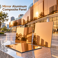 Panneau composite en aluminium miroir gris 3 mm, plaque ACP pour la décoration de cloisons de bureau
